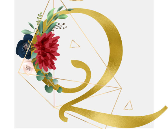 Alphabet Q Floral Wreath Golden Foil and Graphic Templates
