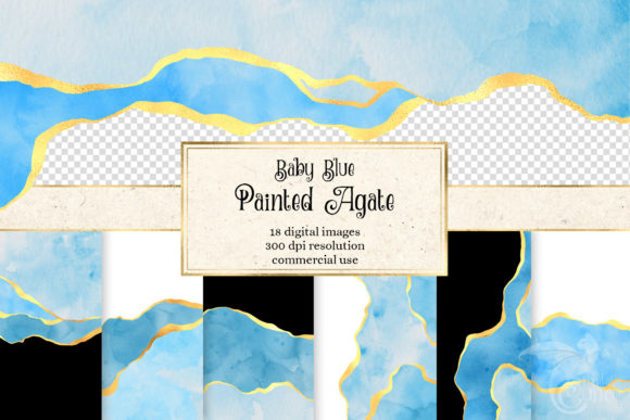 Baby Blue Painted Agate Textures