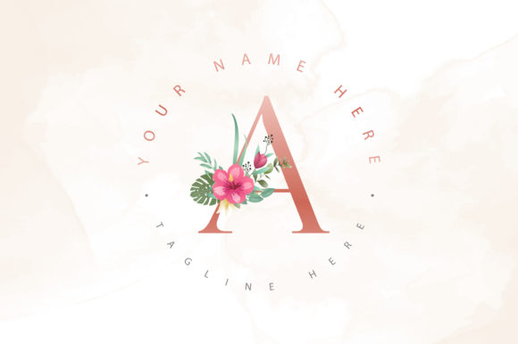 Beautiful Letter a Floral Logo Design and Logos