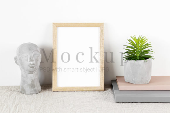 Beige Frame Mockup with Cement Head