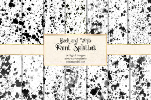 Black and White Paint Splatters Textures