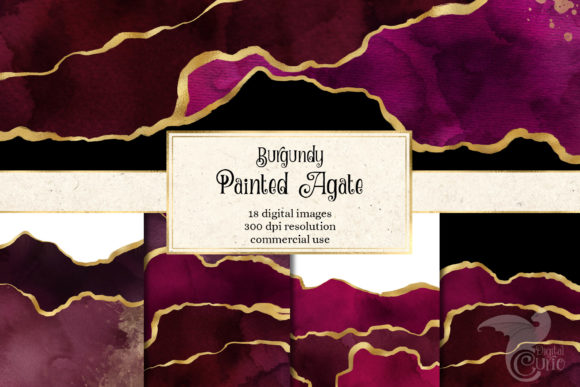 Burgundy Painted Agate Textures