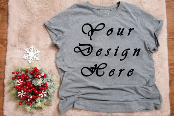 Christmas Gray T-Shirt Mockups for Designers