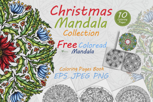 Christmas Mandala for Coloring and Coloring Pages Amp