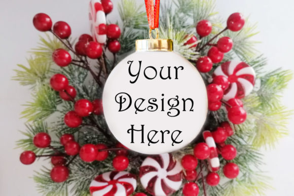 Christmas Mock Ups, White Globe Mockups
