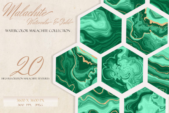 Green Malachite Geode Gold Backgrounds and Patterns