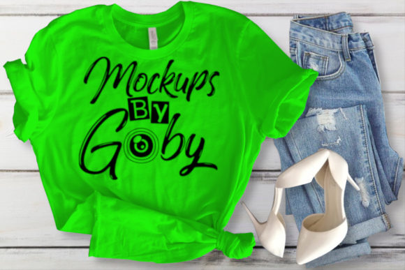 Green Tshirt Mockup, Styled Women Design