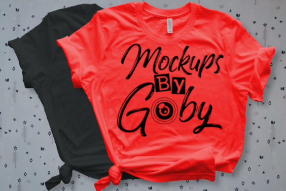 Mockups Black and Red T-Shirt for Website & Editorial Use