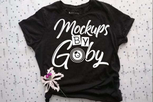 Mockups Christmas Pictures, Black Tshirt