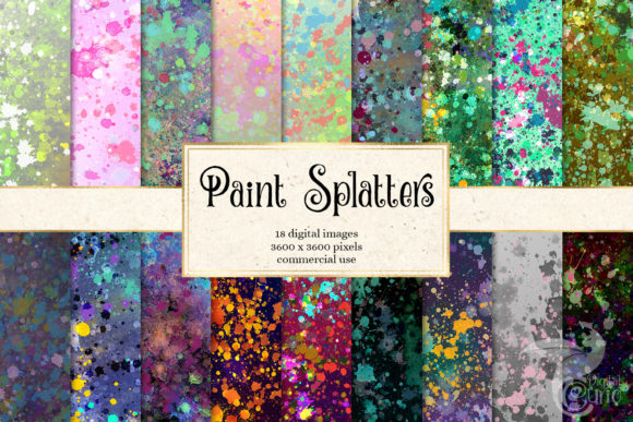 Paint Splatters Digital Paper & Textures