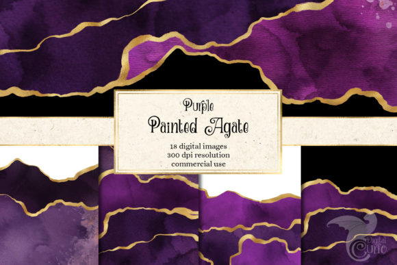 Purple Painted Agate Textures