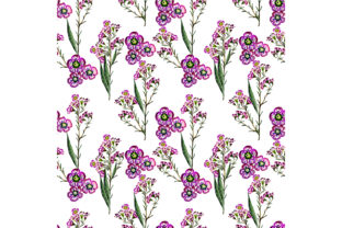 Seamless Pattern with Leaves and Flowers