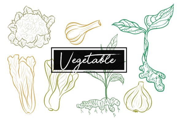 Simple Vegetable Cutout Collection for Crafts