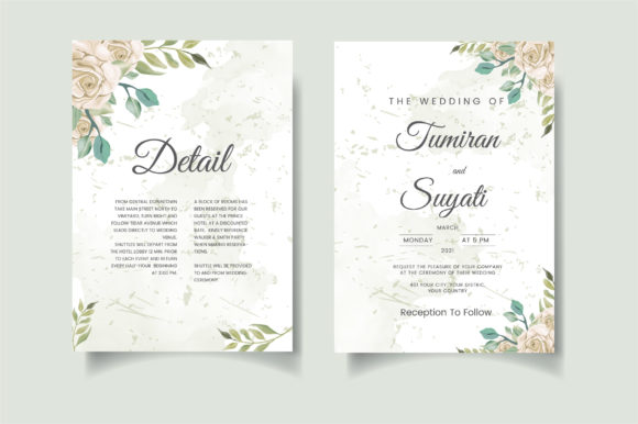 Template for Wedding Invitation Card and Print Templates