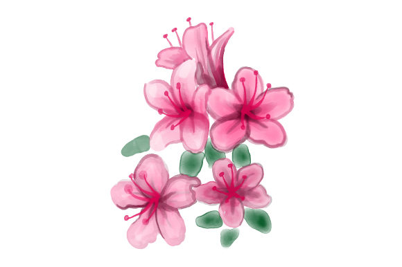 Watercolour Azaleas for Nature Amp