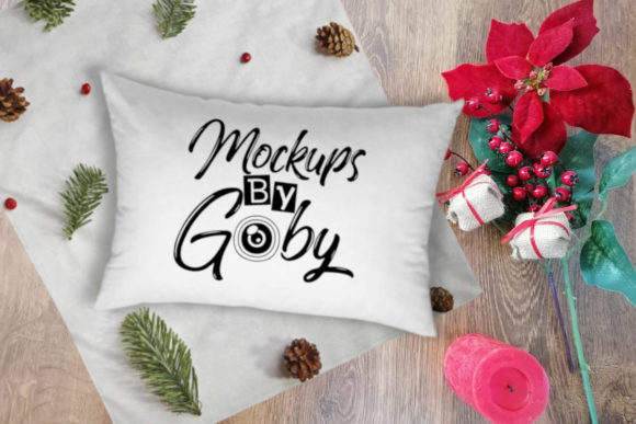 White Pillow Mockups, Christmas Design