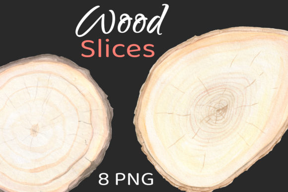 Wood Frame Slice Clipart Background and Decorative Elements