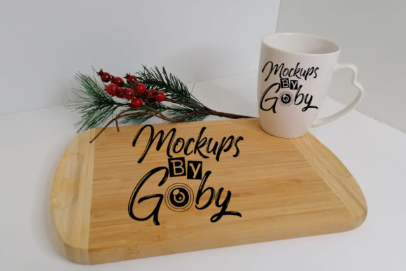 Wood Table White Mug Mock Ups, Mockup for Home Amp